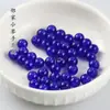 10 Piezas de Cuentas de Jade Rojo y Blanco de 8 mm, Cuentas Redondas para Hacer Tassel de Pasador de Pelo Hecho a Mano DIY, Accesorios de Joyería Envueltos en Flores