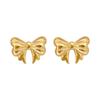 [acero de titanio de cuerpo completo] pendientes de estilo minimalista con patrón de lazo, pendientes fríos para hombres y mujeres, temperamento de personalidad, pendientes para banquete