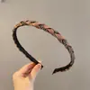 Diadema de Lujo de Gama Alta con Bordes Delgados, Trenzado de Diamantes, Pinza Versátil Antideslizante para Lavado de Cara para Mujer