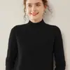 Otoño e Invierno Nuevo Estilo Cuello Alto Medio Cachemir para Mujer Aguja de Lingote Cachemir Grueso Tejido de Cachemir Lujo Accesible Ropa Interior de Punto Tendencia