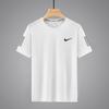 Camiseta Cruzada de Seda de Gelo Secagem Rápida, Camisa Esportiva Fina, Top de Verão, Roupa Masculina Solta de Manga Curta