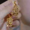 Pendientes Cuadrados de Diamante Marrón Estilo Coreano Retro Elegantes Atmosféricos Geométricos Hebilla de Oreja Moda Lujo Ligero Exquisitos Versátiles Únicos