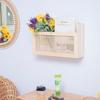 Prateleira de Parede de Madeira Maciça Personalizada, Prateleira Suspensa Simples para Sala de Estar de Celebridade da Internet, Decoração de Parede Suspensa em Rattan com Grades para Decoração de Cabeceira de Quarto