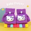 Guantes Infantiles Otoño e Invierno Cálidos para Niñas Bebés Cubierta Plegable de Medio Dedo Niños Niños Doble Uso Cinco Dedos Estudiantes Escritura