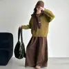 Conjunto de otoño para niñas, estilo coreano, nueva colección 2026, conjunto de dos piezas súper elegante y moderno, adecuado para niñas mayores, suéter de otoño e invierno