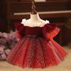 Vestido Infantil Novo Estilo Chinês Vestido de Princesa Vestido Pequeno para Menina Aniversariante Vestido de Anfitriã de Piano Vestido de Apresentação para Meninas