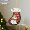 Adornos Navideños Creativos de Madera de Venta Caliente Transfronteriza DIY Escena Navideña Árbol de Navidad Muñeco de Nieve Anciano Adornos Colgantes