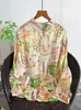 Cardigan de Ramio Puro con Estampado Digital para Mujer, Manga Larga, Talla Grande, Estilo Holgado y Delgado, Novedad Otoño 2026