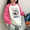 Sudadera de Dibujos Animados para Niños 2026 Otoño/Invierno Nuevo Estilo Sudadera de Algodón con Cuello Solapa para Niñas Pulóver Moderno Camiseta Básica para Niños Mayores