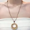Colar Pendente de Rattan Artesanal Estilo Boêmio para Mulheres Corrente Longa de Moletom com Gola Halter Estilo Férias na Praia de Verão para Mulheres