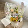 Malla para envolver ramos etéreos estilo coreano Shangjin, malla cuadrada de borde simple, gasa neta para empaque de ramos de flores, materiales de envoltorio floral