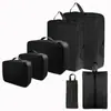 Tecido de Memória Transfronteiriço Kit com 6 Peças Roupas de Viagem Armazenamento por Compressão Mala de Viagem Mala para Viagem de Negócios Bolsa Organizadora para Roupas Íntimas