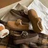 Zapatos Birkenneth de marca de moda con suela gruesa, forrados de felpa, zapatos Mao Mao para mujer, nuevos para el invierno 2024, cálidos, de un paso, botas de nieve, zapatos de algodón