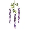 Colgante de Pared Flores de Glicinia Falsas de Rama de Frijol Flores de Seda Decoración de Arco de Boda Hojas Verdes Enredaderas Decoración del Hogar