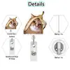 Insignia Retráctil Giratoria de Gato Emoji Acrílico Llavero de Doctor Enfermera Portapase de Identificación Extraíble