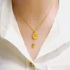 Nuevo Collar de Aleación de Cobre de Moda y Elegante Estilo Reina para Mujer, Colgante Redondo Pulsera Ajustable Doble Capa Mayoreo