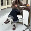 Zapatos Retro de Cuero Genuino para Aumentar la Altura y Entrenamiento Moral para Mujeres Invierno 2025 Nuevos Zapatos de Terciopelo Cálidos y Peludos Deportivos Versátiles Casuales