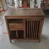 Juego de mesa de té y sillas para balcón de madera de olmo viejo, mesa de té de estilo chino nuevo, mesa y sillas de ocio para apartamentos pequeños, mesa de té para uso doméstico