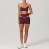Nuevo Conjunto Deportivo de Secado Rápido de Cintura Alta para Mujer Bloque de Color Espalda Hermosa Ajustado Sensación de Segunda Piel Conjunto de Yoga Ropa para Correr Fitness Yoga