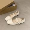 Sapatos Femininos Mary Jane Estilo Francês 2026 Novo Modelo de Verão, Sapatos de Couro de Salto Baixo para Combinar com Vestidos, Sapatos de Salto Baixo, Sapatos de Bico Baixo para Festas