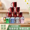 Caneca galvanizada cor espelho rosto copo cerâmica copo de leite xícara de chá criativa multi-tamanho dourado prata colorido