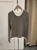 Camiseta de manga larga con cuello redondo, bloques de color transfronterizos, imitación de dos piezas, Top de manga larga con imitación de capa