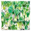 50 Pegatinas de Dibujos Animados de Cebolla Verde, Comida de Verdura Verde, Taza Térmica Decorativa Impermeable, Cuaderno, Pegatina Guka al por Mayor