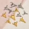 Série de Chifres de Aço Inoxidável Estilo Retrô Etiqueta Hangtag de Caveira Esqueleto Acessórios para Joias Feitas à Mão para Pulseira Colar