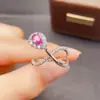 Anillo de Zafiro Rosa Natural Transfronterizo Accesorios para Mujer Nicho Gama Alta Joyería de Plata 925 4*6 Joyería de Lujo Venta Directa de Fábrica