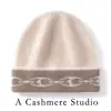 Gorro de Punto con Cremallera 100% Cachemira Otoño/Invierno para Mujer Caliente de Lana Versátil Cubre Rostro Pequeño Gorro con Cordón