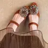 Mules Quadradas Retro Estilo Francês com Pedrarias Fogos de Artifício para Mulheres, Adequadas para Uso Externo e Deslocamento, Mules Planas Fashion de Calçar