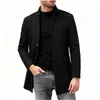 Gabardina acolchada gruesa de invierno para hombre de Amazon transfronterizo, corte slim estilo coreano, cuello alto, abrigo de lana de longitud media