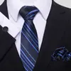 Nova gravata série listra oblíqua azul marinho moda geral masculina para negócios fabricantes de gravatas manuais atacado
