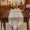 Tecido de Renda Bordado com Fio de Vidro Estilo Coreano Caminho de Mesa Jogo Americano Tapete de Mesa de Jantar Toalha de Mesa Capa para Mesa de Centro Tira Longa Bordada