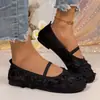 Comércio Exterior Mais Vendido Renda Malha Laço 2026 Novos Sapatos Mary Jane Planos Respiráveis para Mulheres Transfronteiriços Respiráveis