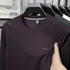 Sudadera de cuello redondo de moda de alta gama para hombre de Otoño y Primavera, Camiseta de manga larga versátil de lujo ligero, Prenda interior