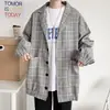 Chaqueta para Hombre Estilo Coreano de Moda Estilo Universitario Chaqueta de Traje a Cuadros Verano Delgada Uniforme Estilo Británico Traje Mujeres