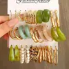 Set de Aretes Nuevo Transfronterizo Europeo y Americano, Estilo Versátil Geométrico, Aretes de Alta Gama, Aros para Oreja, Aretes de Moda Estilo Ins