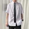 Camisa de Manga Corta Estilo Japonés para Hombre Verano 2022 Nueva Marca de Moda Holgada Camisa Blanca Casual de Media Manga para Hombre