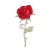 Broche Criativo de Flor de Rosa, Moderno e Luxuoso, Acessório Versátil para Terno, Atacado Estilo Coreano Fresco Broche Anti-Exposição