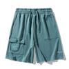 Pantalones Cortos Casuales de Punto con Cuentas de Panal para Hombre, Pantalones de Verano Deportivos Japoneses con Múltiples Bolsillos, Pantalones de Playa para Hombre