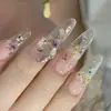 Arte de uñas estilo japonés Ins, flores secas, Monet, pintura al óleo de jardín, combinación de colores, flores pequeñas, flores mixtas, material DIY, joyería para uñas