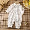 Primavera e Outono Novo Bebê Macacão de mangas compridas romper do bebê de algodão assentamento underwear recém-nascido romper pijama desossado