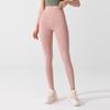 Pantalones de yoga antibacterianos para mujer, ajustados, de cintura alta, color melocotón, para correr, deportes y fitness.