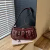 Bolsa de ombro retrô de alta qualidade para axila, bolsa de ombro da moda estilo biker, bolsa transversal versátil para o dia a dia