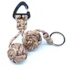 Chaveiro Bola de Paracord Trançada para Exterior Ferramenta de Autodefesa ao Ar Livre Bola de Madeira Paracord de Sete Fios Chaveiro Bola de Madeira Trançada
