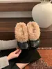 Chinelos Peludos Femininos com Aumento Interno de Altura para Uso Externo Chegada Nova Outono/Inverno 2026 Sem Costas Plush Forrado Slip-on Birken Chinelos de Algodão