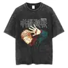 Talla Europea Transfronteriza Estampado de Anime Japonés Algodón Oversize para Hombre Vintage t