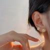 Pendientes Geométricos Minimalistas Super Elegantes con Piedra Ojo de Gato para Mujer, Pendientes de Moda Elegantes Estilo Ins, Apilables y Elegantes Accesorios para Orejas