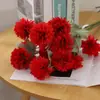 Ramos de Flores Artificiales Rojas, Materiales Florales para Bodas, Plantas Verdes, Decoración de Escena de Boda de Hotel, Decoraciones de Pasillo, Flores Falsas
